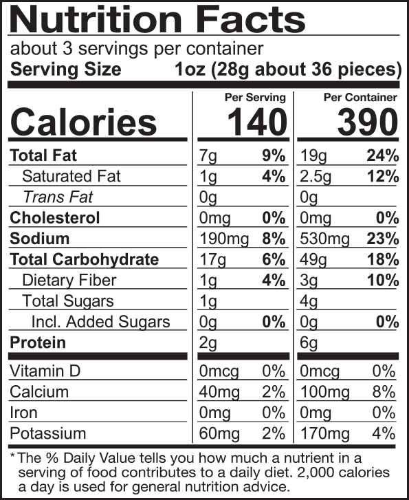 Nutrition Facts — See previous for text alternative