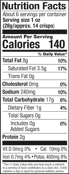 Nutrition Facts — See previous for text alternative