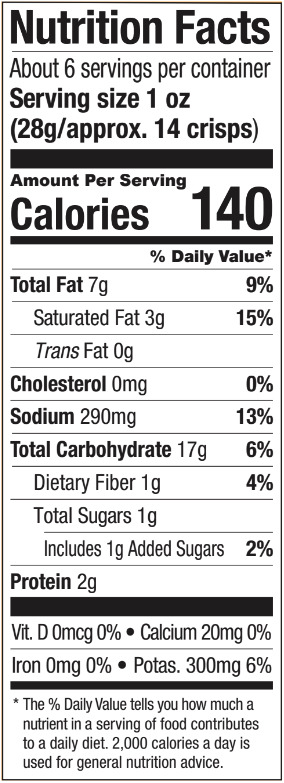 Nutrition Facts — See previous for text alternative