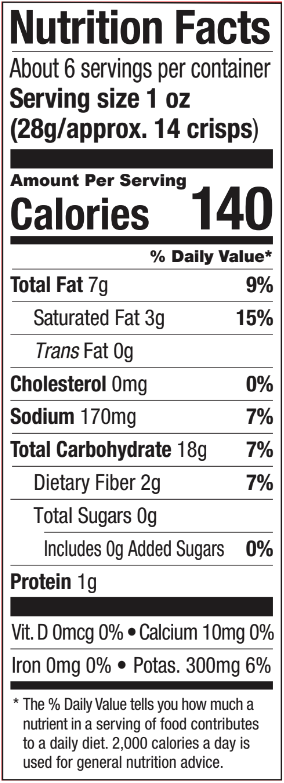 Nutrition Facts — See previous for text alternative