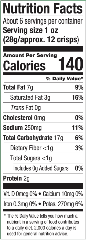 Nutrition Facts — See previous for text alternative