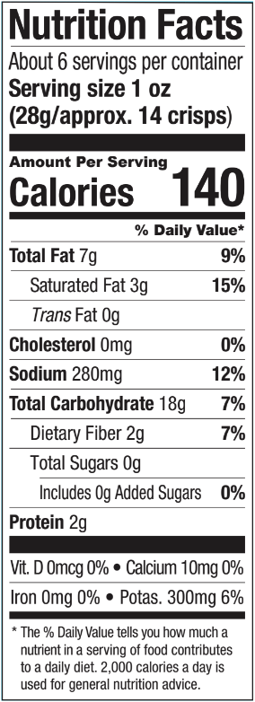 Nutrition Facts — See previous for text alternative