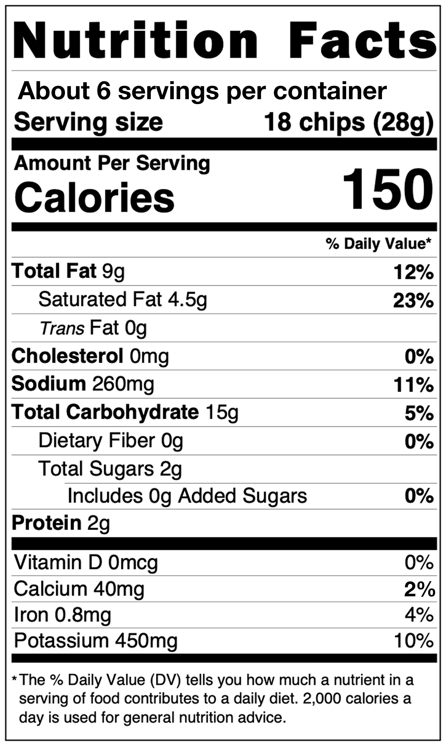Nutrition Facts — See previous for text alternative