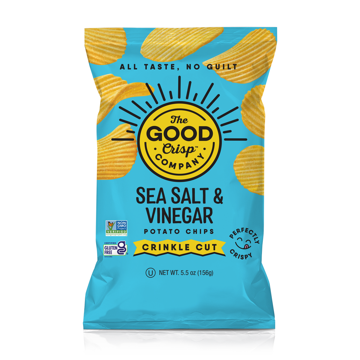 Sea Salt & Vinegar Crinkle Cut Potato Chips The Good Crisp Company
