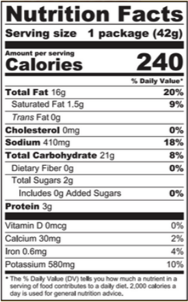 Nutrition Facts — See previous for text alternative
