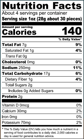 Nutrition Facts — See previous for text alternative