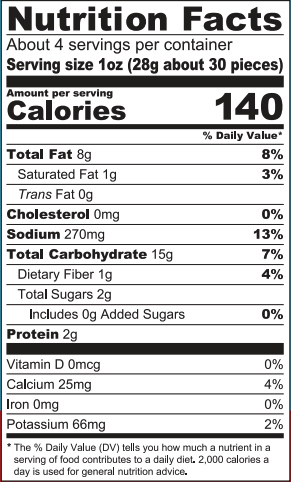 Nutrition Facts — See previous for text alternative
